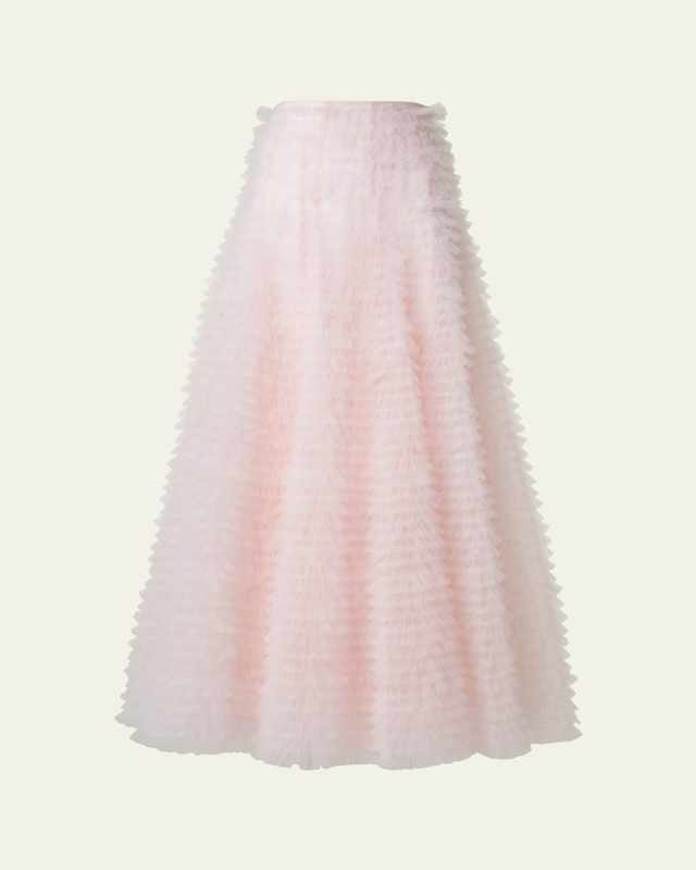 Tulle Ruched Maxi Skirt